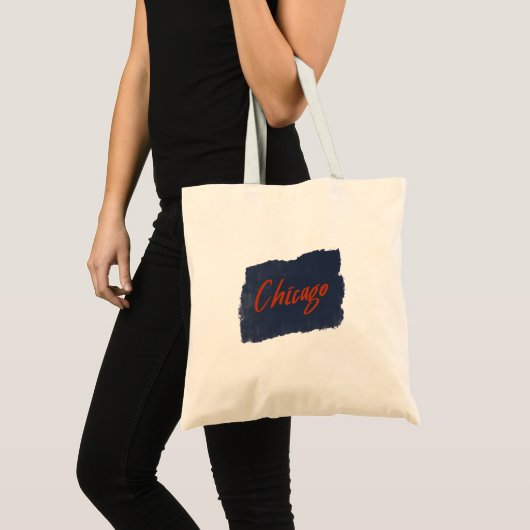 Chicago Handgeschreven Typografie Tote Bag (Voorkant (product))