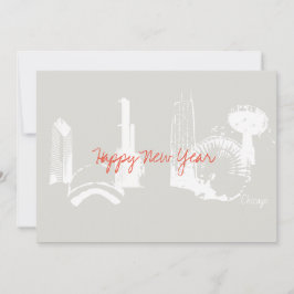 Chicago Happy New Year Wenskaart Feestdagenkaart