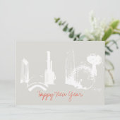 Chicago Happy New Year Wenskaart Feestdagenkaart (Staand voorkant)