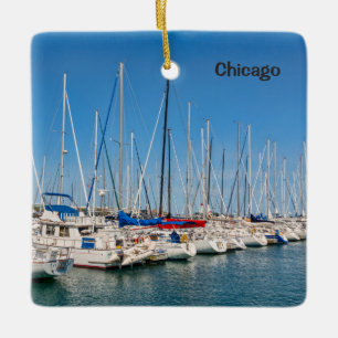 Chicago Harbor Marina, Lake Michigan, Keramisch Ornament