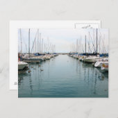 Chicago Harbour - Briefkaart met een zeilboot (Voorkant / Achterkant)