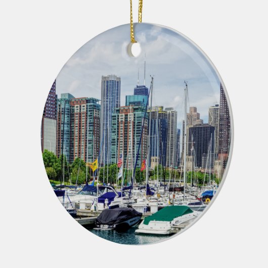 Chicago Harbour Keramisch Ornament (Links)