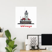 Chicago Harbour Light Poster (Thuiskantoor)