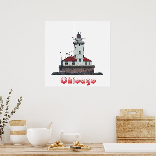 Chicago Harbour Light Poster (Keuken)