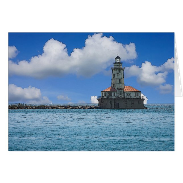 Chicago Harbour Lighthouse Painterly (Voorkant Horizontaal)