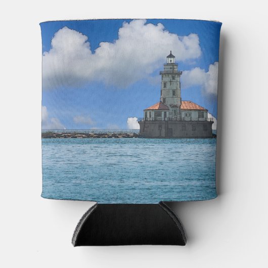 Chicago Harbour Lighthouse Painterly Blikjeskoeler (Voorkant)