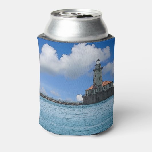 Chicago Harbour Lighthouse Painterly Blikjeskoeler (Blikje Achterkant)