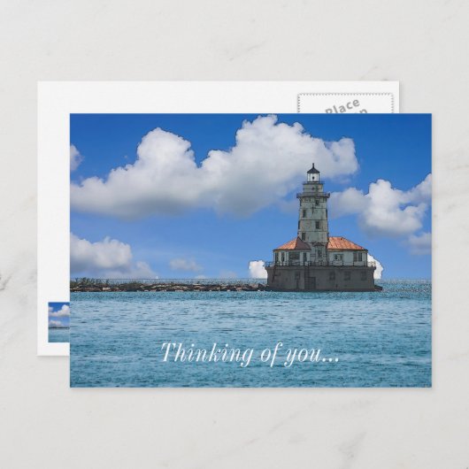 Chicago Harbour Lighthouse Painterly Briefkaart (Voorkant / Achterkant)