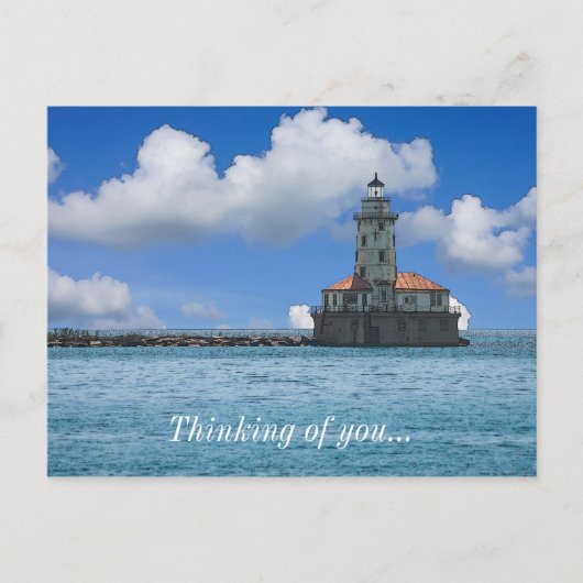 Chicago Harbour Lighthouse Painterly Briefkaart (Voorkant)