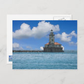 Chicago Harbour Lighthouse Painterly Briefkaart (Voorkant / Achterkant)