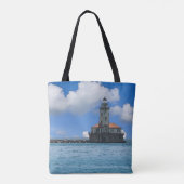 Chicago Harbour Lighthouse Painterly Canvas tas (Achterkant)