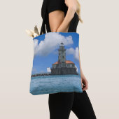 Chicago Harbour Lighthouse Painterly Canvas tas (Dichtbij)