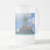 Chicago Harbour Lighthouse Painterly Frosted Mok (Voorkant rechts)