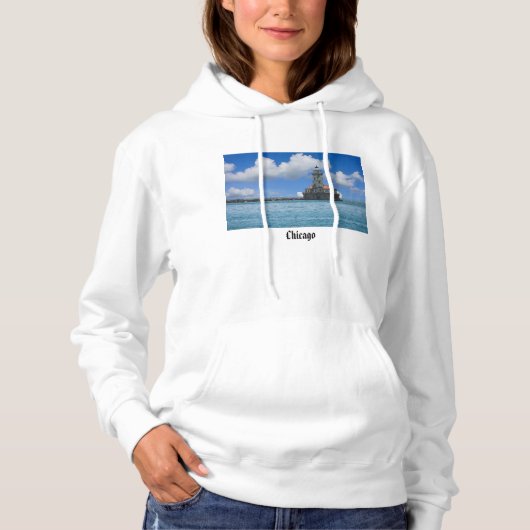 Chicago Harbour Lighthouse Painterly Hoodie (Voorkant)