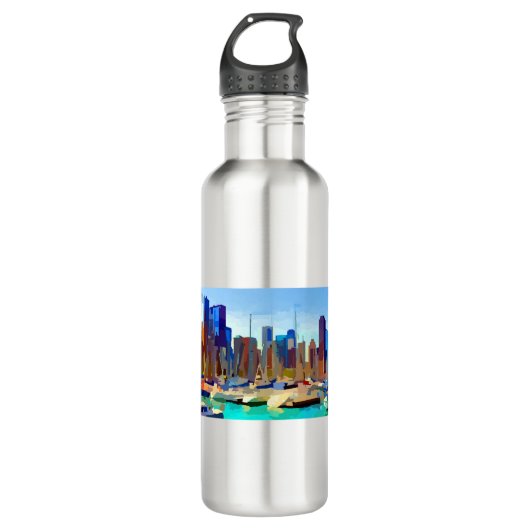 Chicago Harbour Skyline Waterfles (Voorkant)