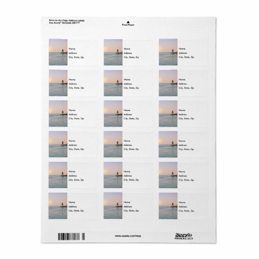 Chicago Harbour Southeast Lighthouse Address Label (Full Sheet)