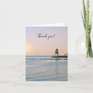 Chicago Harbour Southeast Lighthouse - Hartelijk d Bedankkaart