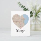 Chicago hartkaart briefkaart (Staand voorkant)