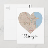 Chicago hartkaart briefkaart (Voorkant / Achterkant)