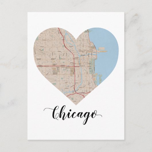 Chicago hartkaart briefkaart (Voorkant)