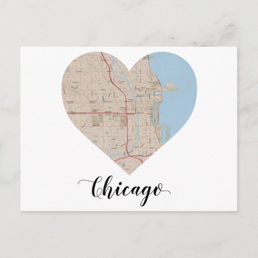 Chicago hartkaart briefkaart (Voorkant)