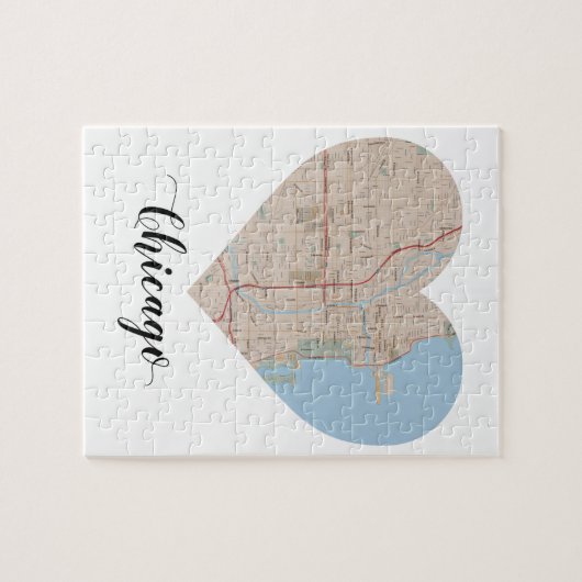 Chicago hartkaart legpuzzel (Horizontaal)