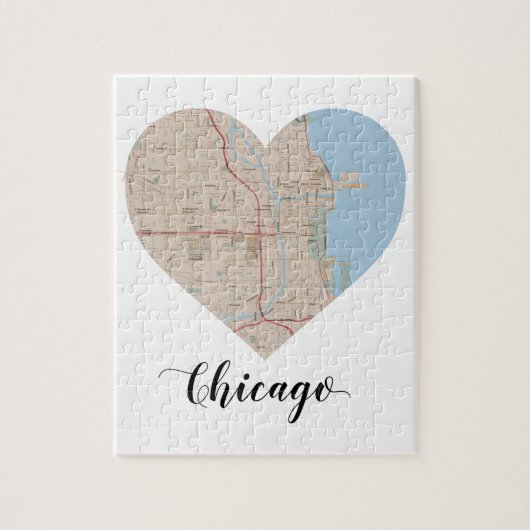 Chicago hartkaart legpuzzel (Verticaal)