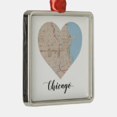 Chicago hartkaart metalen ornament (Rechts)