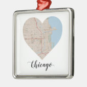 Chicago hartkaart metalen ornament (Links)