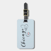 Chicago Heart Bagagelabel Sjabloon, Illinois (Voorkant verticaal)