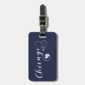 Chicago Heart Bagagelabel Sjabloon, Illinois (Voorkant verticaal)