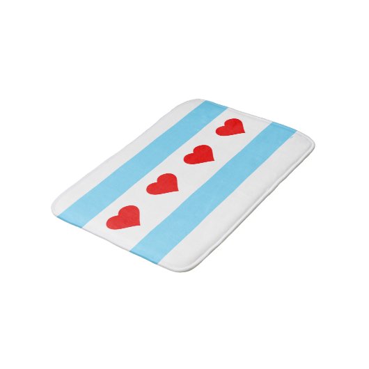 Chicago Heart Flag Bath Mat (Gekanteld)