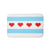 Chicago Heart Flag Bath Mat (Voorkant)