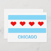 Chicago Heart Flag briefkaart (Voorkant / Achterkant)