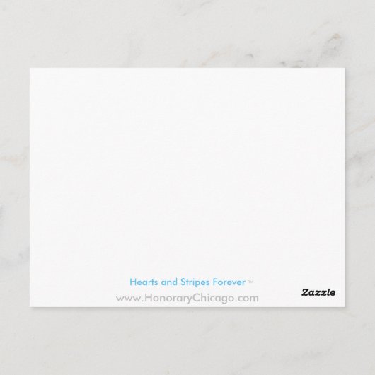 Chicago Heart Flag briefkaart (Achterkant)