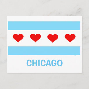 Chicago Heart Flag briefkaart