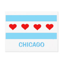 Chicago Heart Flag briefkaart