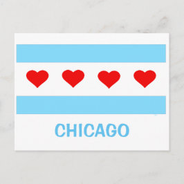 Chicago Heart Flag briefkaart