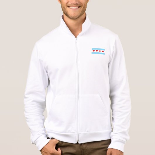 Chicago Heart Flag Men's Jacket T-shirt (Voorkant)