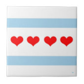 Chicago Heart Flag Tile Tegeltje (Voorkant)