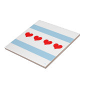 Chicago Heart Flag Tile Tegeltje (Zijkant)