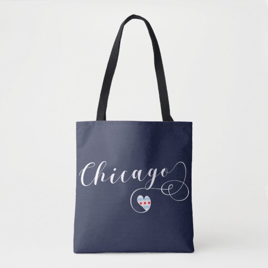 Chicago Heart Grocery Bag, Illinois Tote Bag (Voorkant)