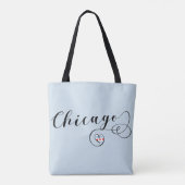 Chicago Heart Grocery Bag, Illinois Tote Bag (Achterkant)