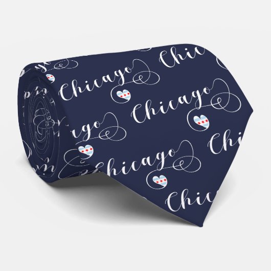 Chicago Heart Stropdas, Illinois Stropdas (Opgerold)