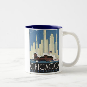 Chicago heeft alles tweekleurige koffiemok