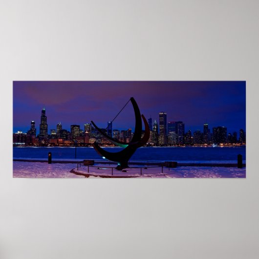 Chicago Holiday Skyline Poster (Voorkant)