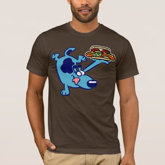 Chicago Hot Dog 2 (blauwe tekenfilmhond) T-Shirt (Voorkant)