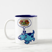 Chicago Hot Dog (blauwe cartoon hond) Mok (Links)