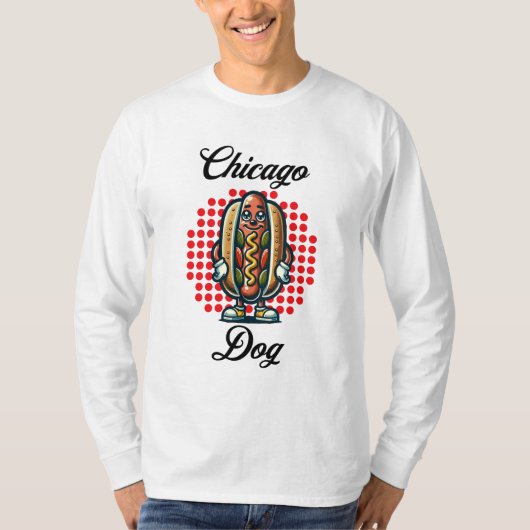 Chicago Hot dog Retro Pop Art T-shirt (Voorkant)