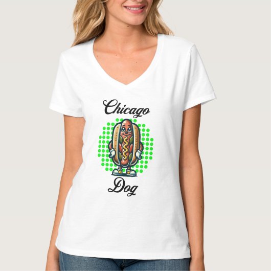 Chicago Hot dog Retro Pop Art T-shirt (Voorkant)